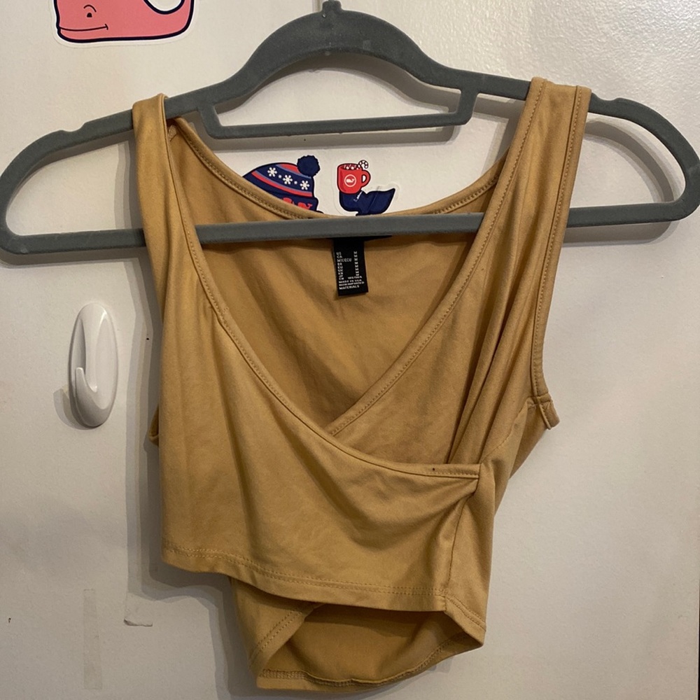Forever 21 Beige Cross Over Top